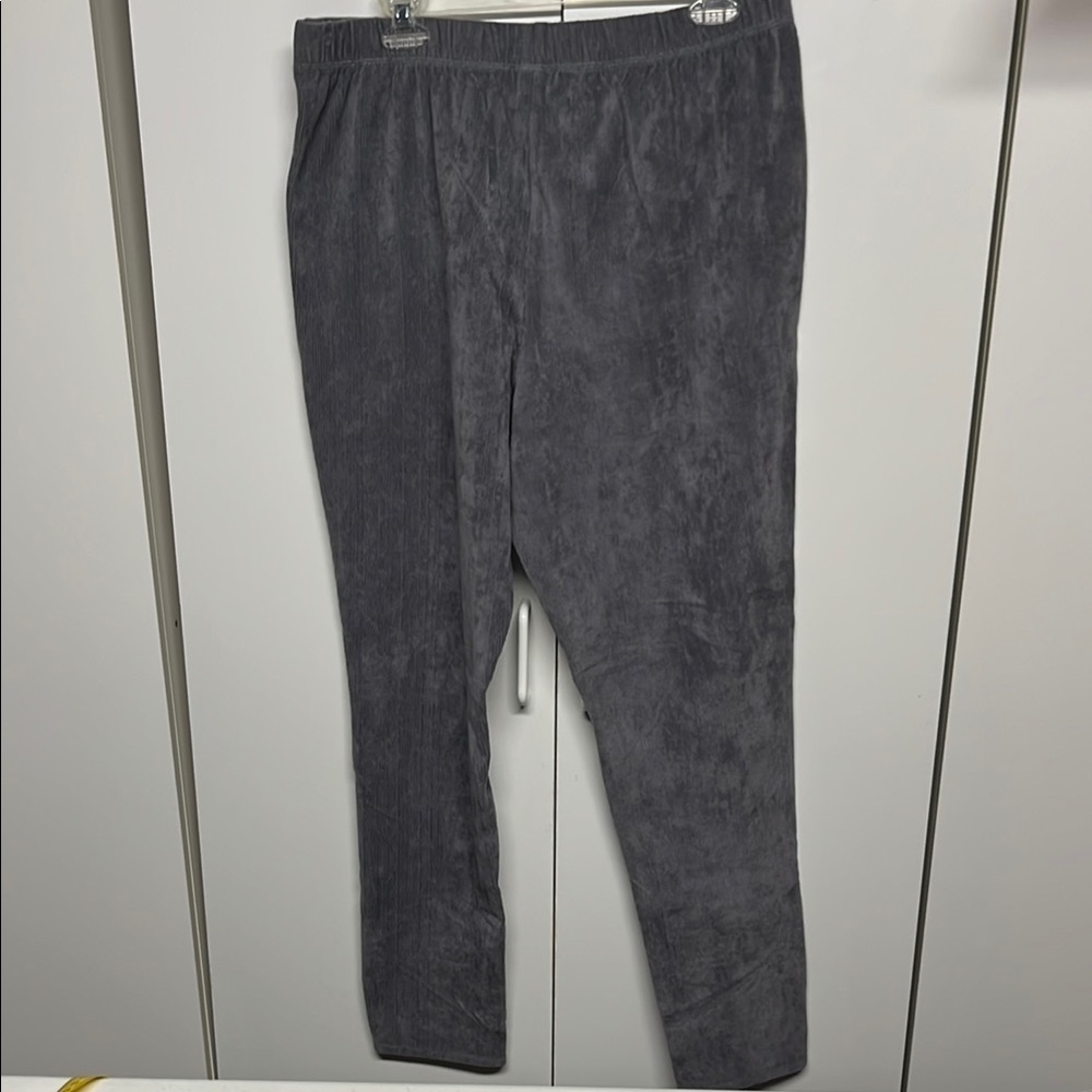 Coldwater Creek Gray Faux Suede Leggings Women’s Size Large Pull On Stretch - Picture 4 of 6